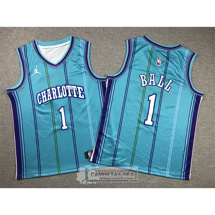 Camiseta Nino Charlotte Hornets LaMelo Ball NO 1 Classic 2023-24 Verde